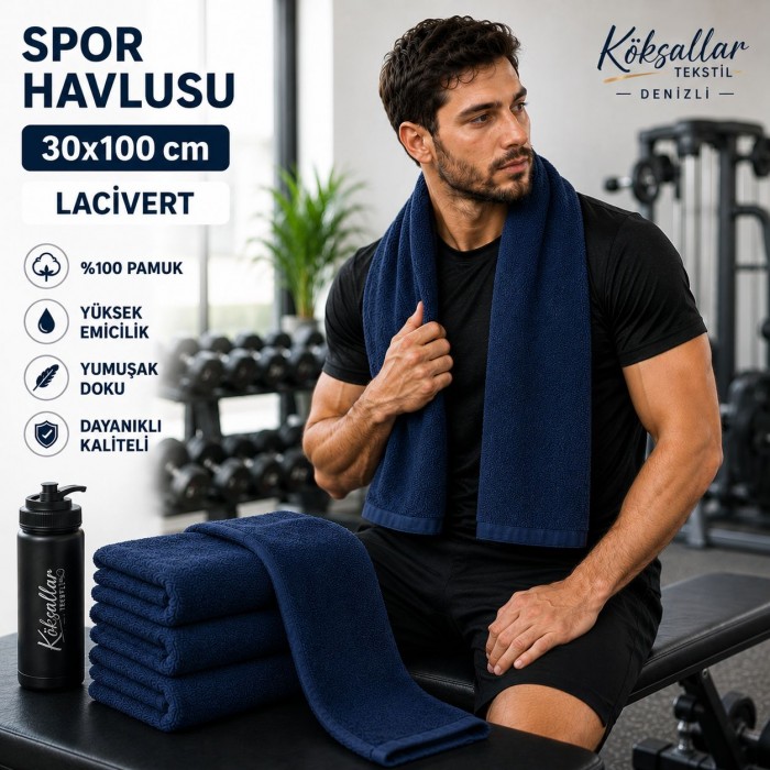 Spor Havlusu 30x100 cm Lacivert